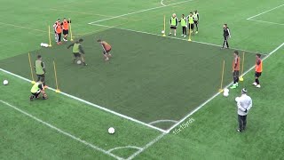 1vs1 Dribbling Soccer Drill  Attacking amp Defending Exercises [upl. by Defant]