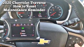 2020 Chevrolet Traverse Oil Maintenance Reminder Reset [upl. by Ciapha]