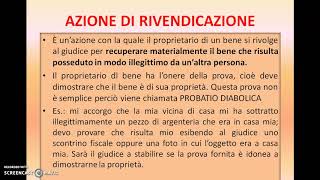 AZIONI A DIFESA DELLA PROPRIETA O AZIONI PETITORIE [upl. by Notsur]