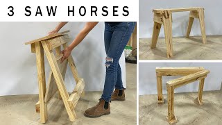 3 Awesome DIY Saw Horses [upl. by Tadashi]