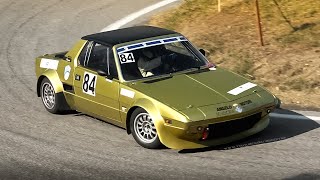 2 x Fiat X19 Bertone in action on hillclimb Accelerations amp Loud Sound [upl. by O'Donnell]