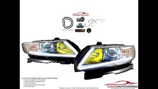 Honda CRZ Headlights Restored with Sequential Switchback strips yellow highs  VisionAutoworks [upl. by Hannahs]