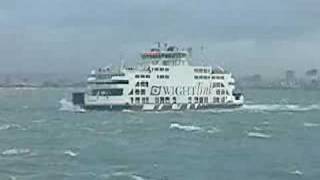 Wightlink ferry MV St Clare on a choppy solent [upl. by Aelber]