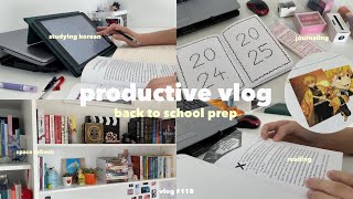 productive vlog back to school prep ₊˚ପ⊹ bullet journaling refreshing my space reading studying [upl. by Rheims]