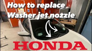 Windscreen washer fluid won’t spray properly  Honda Civic how to fix and replace washer jet nozzle [upl. by Anders]