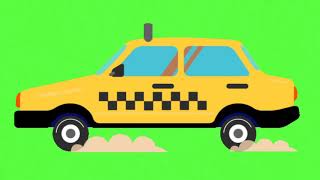 green screen cartoon taxi car [upl. by Ulund]