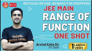 Range of Function  One Shot  RefocusReviseReward  Arvind Kalia Sir  Vedantu [upl. by Ayaladnot]