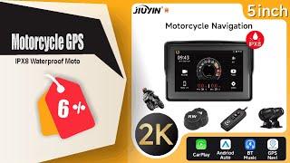 5 Motorcycle DVR GPS navigator 2K Dash Cam Wireless Carplay Android Auto IPX8 Waterproof Moto [upl. by Akenal]