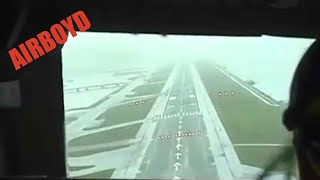 Cockpit Video Landing Hong Kong Kai Tak In The Rain [upl. by Teage]