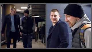 Nikola Jokić and Luka Dončić chopping it up before the Nuggets vs Mavericks game [upl. by Lionel]