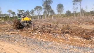 John Deere 748H Barrels And Chains Site Preparation [upl. by Scevour]