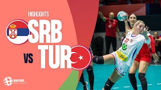 Serbia vs Türkiye  HIGHLIGHTS  Round 6  Womens EHF EURO CUP 2024 [upl. by Hilton217]