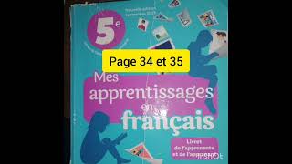 mes apprentissages en francais 5 page 34 et 35 [upl. by Gahl737]