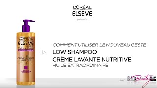 Tuto coiffure  Le nouveau geste low shampoo avec la Crème Lavante Nutritive Elseve [upl. by Ojadnama564]