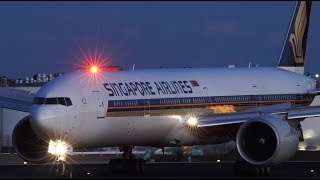 ✈✈ＳＱ12シンガポール航空 Singapore Airlines Boeing 777312ER 9VSWU Landing Narita RWY34R 成田空港東雲の丘 [upl. by Griff]