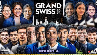 FIDE Grand Swiss 2023  Round 4  Pragg Gukesh Arjun Vidit Hikaru Harika  Live Commentary [upl. by Purdy]