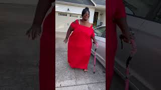 Big woman walks again fat weightloss plussizemotivation mobility overweight healthyhabits [upl. by Anaugal]