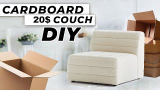 DIY CARDBOARD 20 COUCH  HOW TO MAKE A SOFA OUT OF CARDBOARD ASMR [upl. by Draneb]