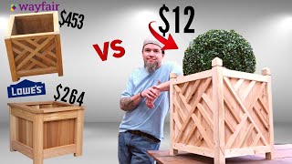 DIY XL Picket Planter  Low Cost High Profit  Make Money Woodworking  Mothers Day Ideas [upl. by Mackenzie]