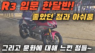 야마하 R3 입문 한달 반 좋은 점과 아쉬운 점 그리고 그동안 느낀 라이더 문화 [upl. by Ilil505]