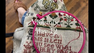 Vlogtober day 12 Mom teaches Hemstitching for Loudoun Sampler Guild [upl. by Aihtnyc575]