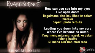 Bring Me To Life  Evanescence Lyrics video dan terjemahan [upl. by Henryetta]