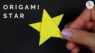 2D Origami Star Tutorial  How to Fold a 2D Origami Star  Paper Crafts [upl. by Mastat]