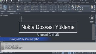 AutoCAD Civil 3D ile Nokta ve Alım Dosyası Yükleme Kolay ve Hızlı Yöntemler autocad3d autocad [upl. by Tema108]