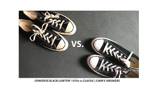 Comparison Converse Chuck Taylor 1970s vs Classic Low Top Black  Chims Sneakers [upl. by Ynaffyt]