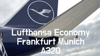 Lufthansa A320 Economy Class Frankfurt Munich 루프트한자 이코노미 클래스 프랑크푸르트에서 뮌헨으로 여행 [upl. by Moselle]