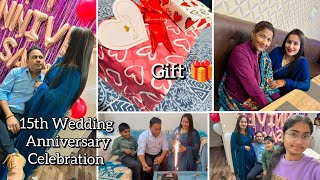 15 th Wedding Anniversary Full Vlog🎉Dekho mujhe kitne sare Gift Mile🎁Guddu ne Char chand laga diya [upl. by Primavera]