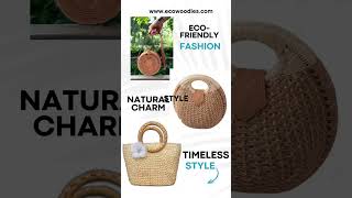 Handmade Jute Bag  Wicker Jute Bag Round Woven Bag Round Wicker Purse ecowoodies [upl. by Samaria423]