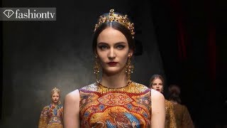 Dolce amp Gabbana FallWinter 201314  Milan Fashion Week MFW  FashionTV [upl. by Einnov]