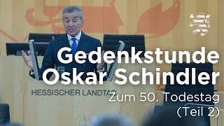 Gedenkstunde zum 50 Todestag von Oskar Schindler Teil 22  09102024  22 Plenarsitzung [upl. by Einnos]