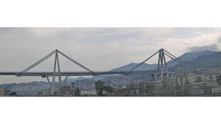 Ponte Morandi Genova dallautostrada  Bridge Morandi Genoa from the highway [upl. by Nare]