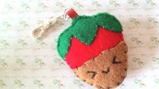 How to Make a Cute Chocolate Dipped Strawberry Plushie [upl. by Murrah]