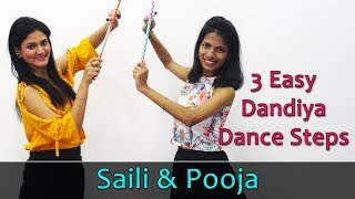 Dandiya Dance Steps Video  Learn 3 Easy Dandiya Steps For Beginners  Navaratri Dandiya Dance Songs [upl. by Esra]