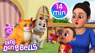 Meow Meow Billi Karti  More Hindi amp Nursery Rhymes For Kids  Ding Dong Bells🧡🧡🧡 [upl. by Albemarle]