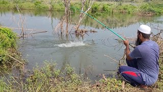 quotROHUFISH AND BAAMFISH FISHING TECHNIQUES IN VILLAGESquotSIMPLE AND Effective SINGLE HOOK FLOAT FISHING [upl. by Currier]