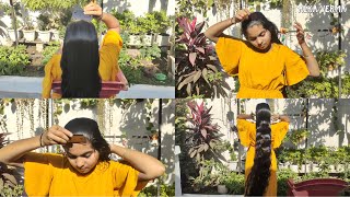 Lice combing oiled long hair  Alka Verma [upl. by Farlay352]