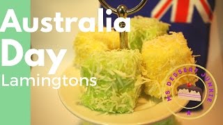 AUSTRALIA DAY LAMINGTON REICPE  Australian Food  MsDessertJunkie [upl. by Elyagiba]