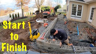 How to build raised paver patio  Techo Bloc [upl. by Bonne646]