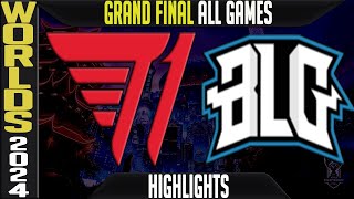 T1 vs BLG Highlights ALL GAMES  Worlds 2024 GRAND FINAL  T1 vs Bilibili Gaming [upl. by Nabal]