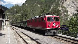 2023  CH  Wiesen viaduct and train station in Graubünden CH [upl. by Colombi]