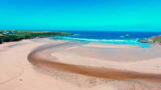 Crantock Beach Cornwall  DRONE [upl. by Colon]