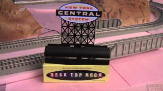 Miller Engineerings Desk Top Neon sign base a Classic Toy Trains review [upl. by Aikemet]