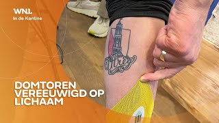 Wethouder gemeente Utrecht zet tattoo van Domtoren op kuit [upl. by Feirahs]