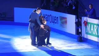 Alexandra Boikova amp Dimitrii Kozlovskiiafter medal ceremony with T Moskvina Euro 2020 [upl. by Lenno]