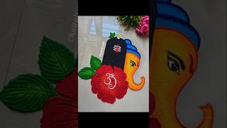 easy Ganpati bappa rangoli designs  ganesh chaturthi rangoli designs  ganesh jayanti rangoli [upl. by Esyned738]