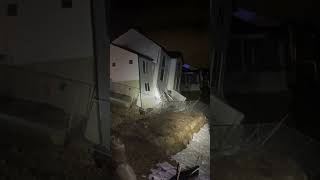 Video captures collapse of two Utah houses as they give way to wet saturated soil [upl. by Atoiganap839]